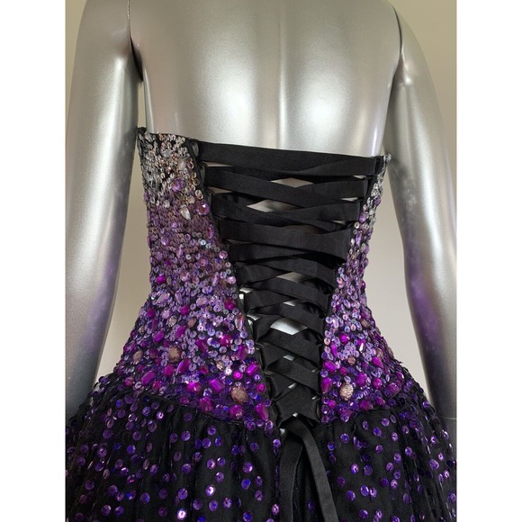 Black TULLE Purple Sequin Fairy Dress Costume Extra Small - Picture 6 of 10